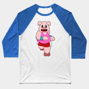 Pig at Running Baseball T-Shirt